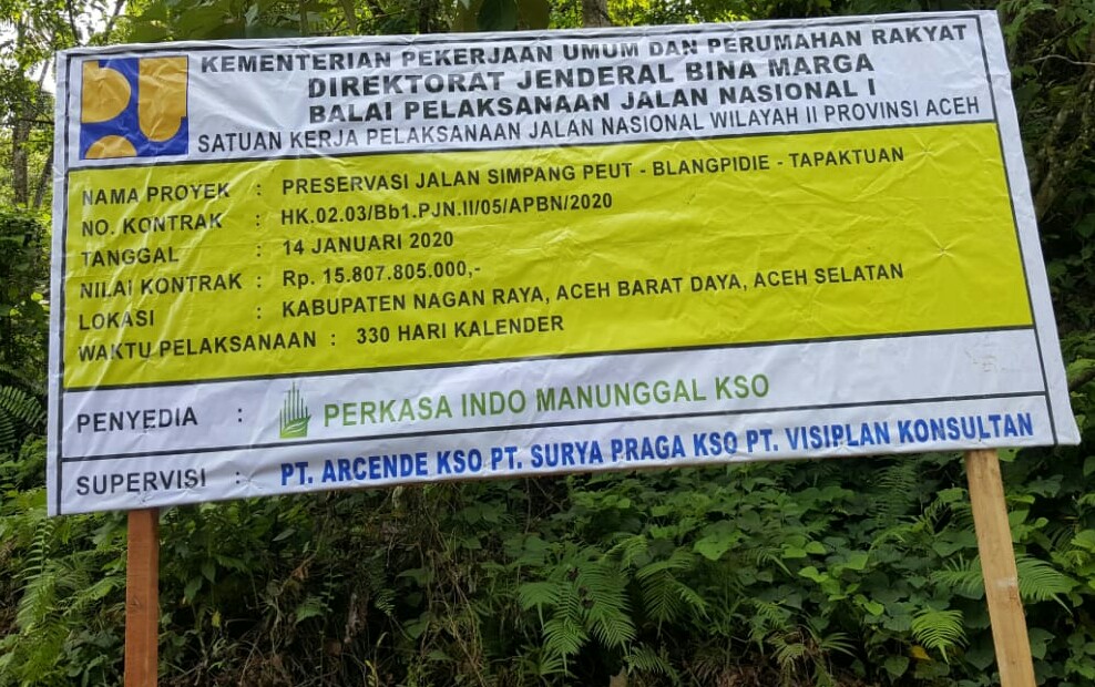 Terkait Proyek Preservasi Jalan Nasional di Gunung Lhok Krit Aceh Selatan, Ini Penjelasan Rekanan