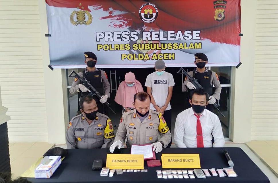 Dua Pengedar Sabu di Subulussalam Ditangkap, Salah Satunya Ibu Rumah Tangga