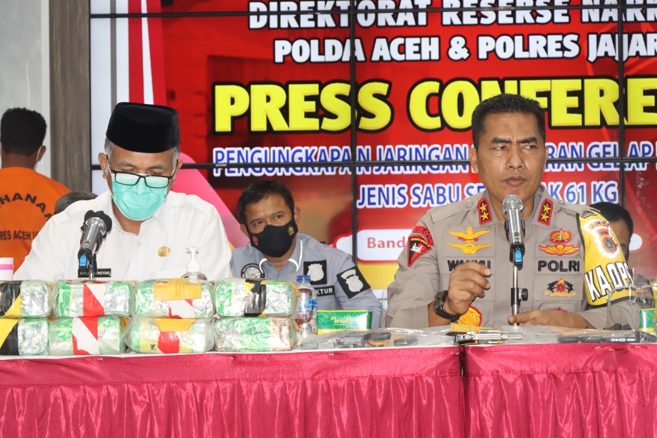 Bekuk Enam Kurir Narkoba Jaringan Internasional, Polda Aceh Amankan 61 Kg Sabu