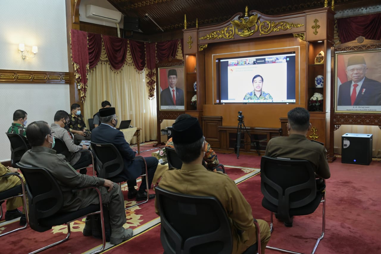 Gubernur Aceh Ikuti Rapat Penanganan Covid-19 Bersama Lintas Kementerian