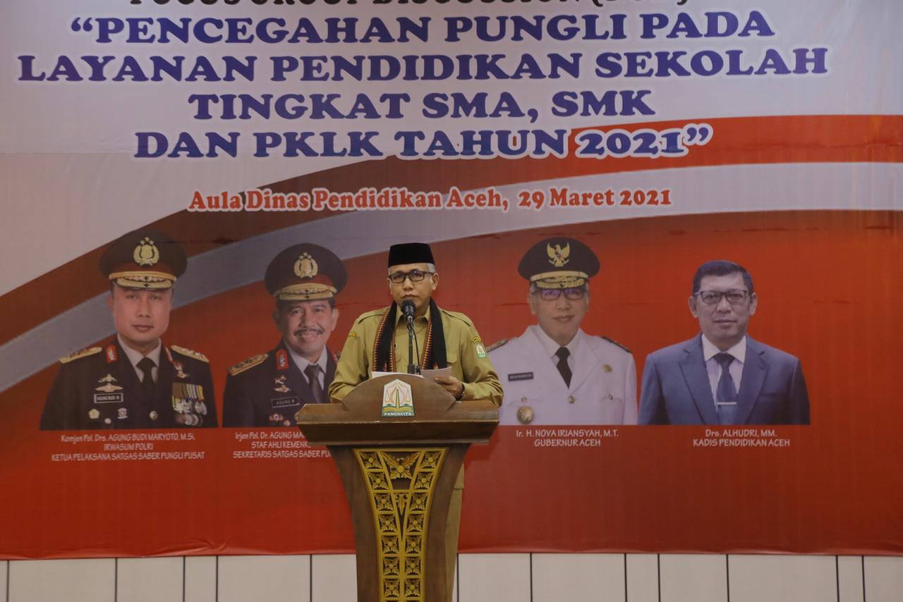 Gubernur Tegaskan Pengelolaan Pendidikan di Aceh Harus Terbebas dari Pungli