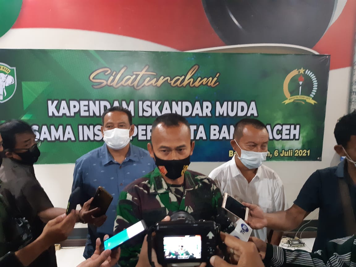 Kodam IM Ajak Wartawan Sosialisasikan Pencegahan Covid-19