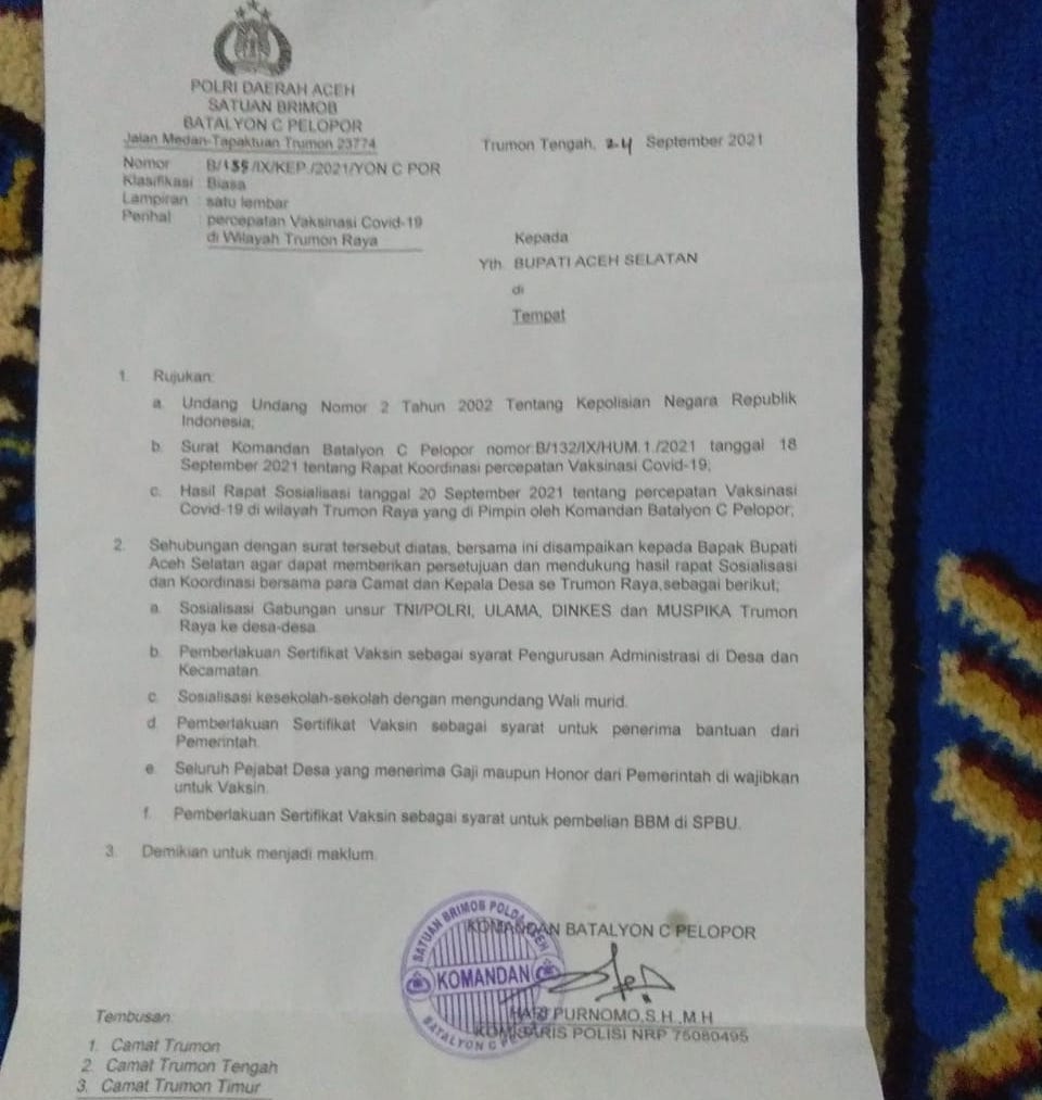 Heboh Surat Vaksin Jadi Syarat Isi BBM di SPBU, Danyon C Pelopor Polda Aceh: Itu Hoaks
